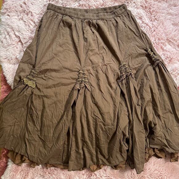 Y2k allison britney brown midi skirt with gorgeous details - Picture 4 of 6